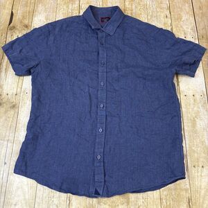 Untuckit Linen Short Sleeve Shirt Slim Fit Wrinkle Resistent Mens Size XL